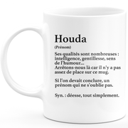 quotedazur - Mug Définition Prénom Houda Déesse Tout Simplement - Cadeau Humour Prénom - Idée Cadeau Famille Saint Valentin - Tasse Prénom Houda - Idéal Pour Noël Au Bureau