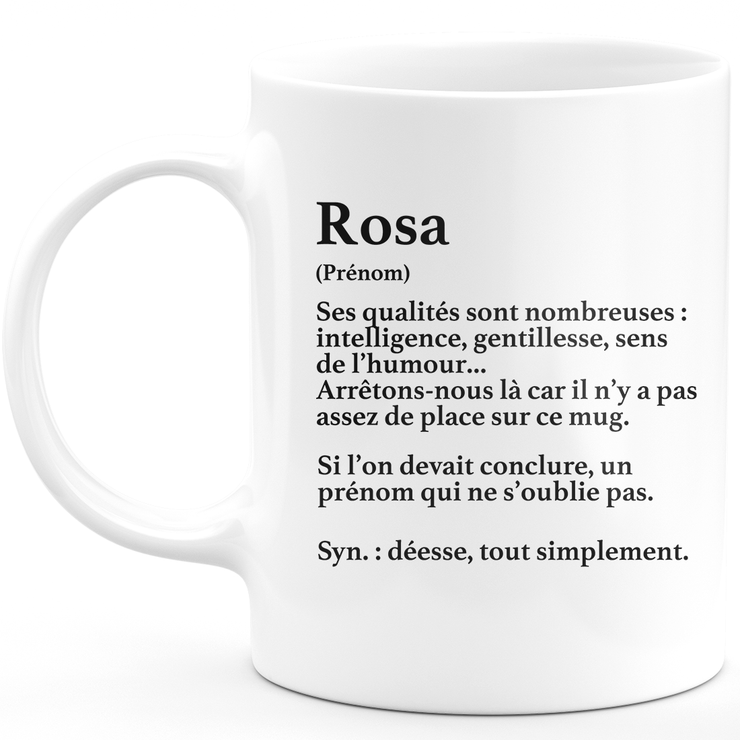 Tasse personnalisée avec message ou prénom de votre choix (Mug Fleurs Rose)  - Objet de décoration - Idée cadeau - Oeuvre artisanale